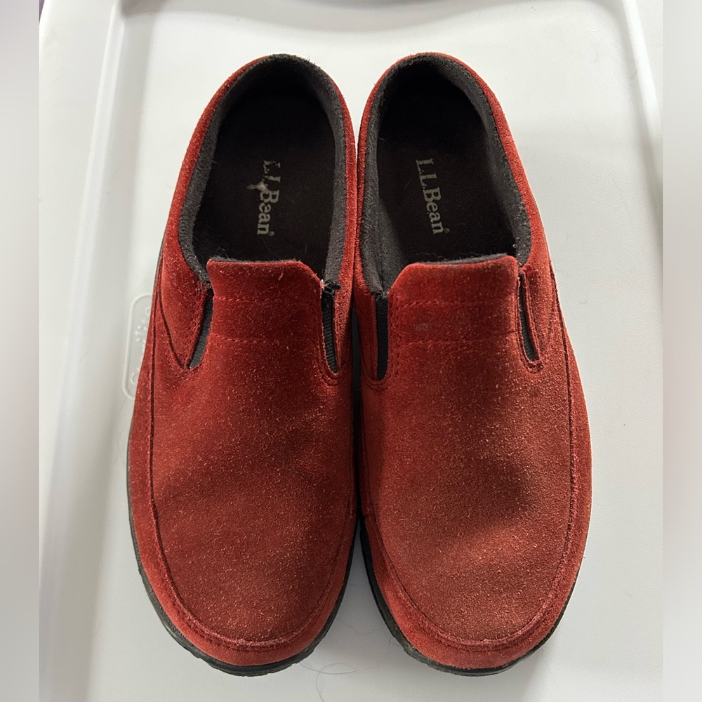 LL Bean slip on shoes - red